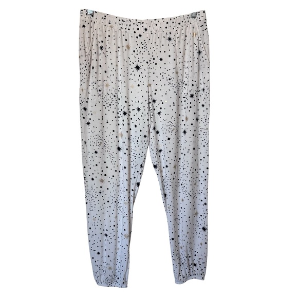 Soma COOL NIGHTS Banded Joggers & Short Sleeve Top Pajama Set Stargazer Grand L - Picture 8 of 14